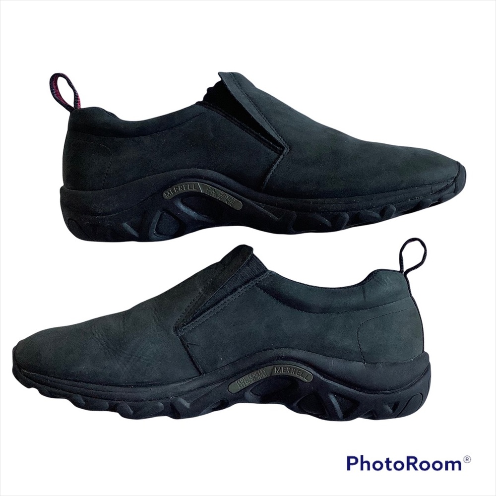 Merrell Mens Size 12 Jungle Moc Nubuck Slip On Comfort Shoes Black J60833